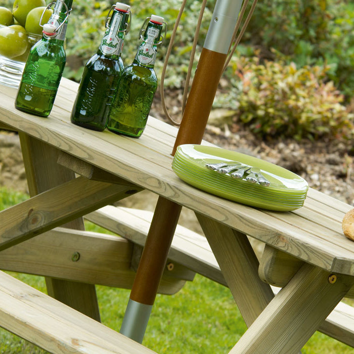 Pine Malu Picnic Table 6ft close up