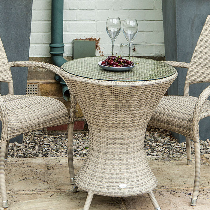 Ocean Pearl Bistro Table with stacking chairs