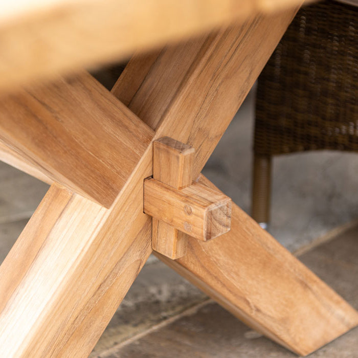 Teak Plank Table 2.4m close up