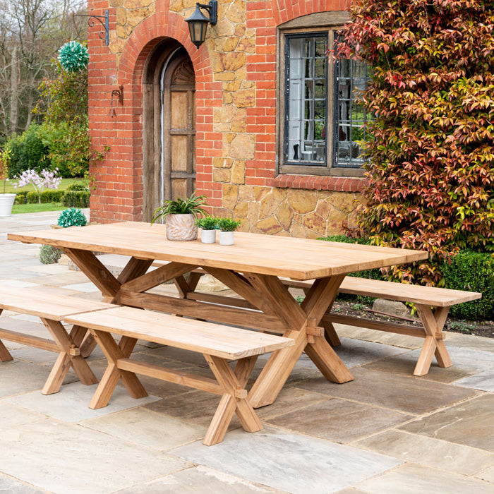 Teak Plank outdoor Bench 1.2m