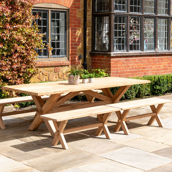 Teak Plank outdoor Bench 1.2m