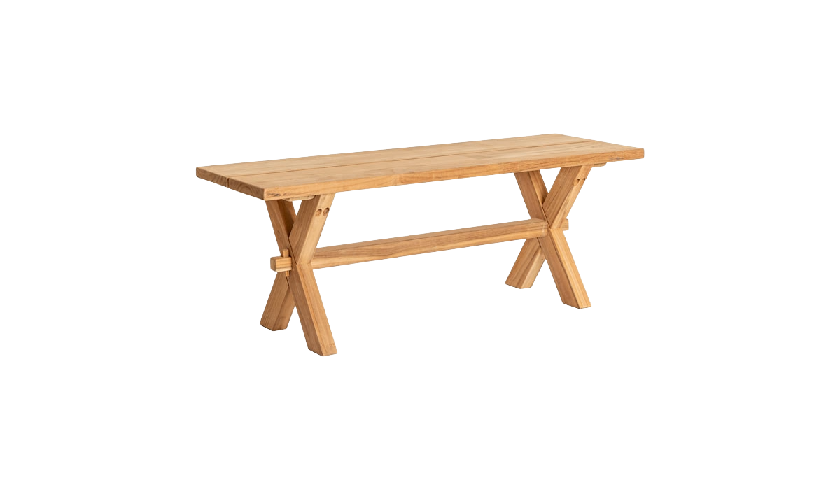 Teak Plank Bench 1.2m cutout