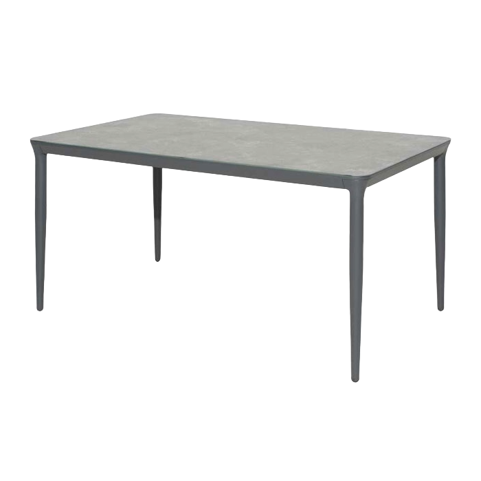 Rectangular table with a gray surface on a white background