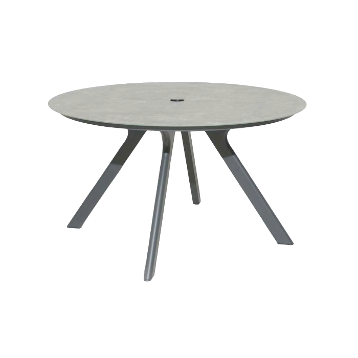 Round table with three legs on a white background