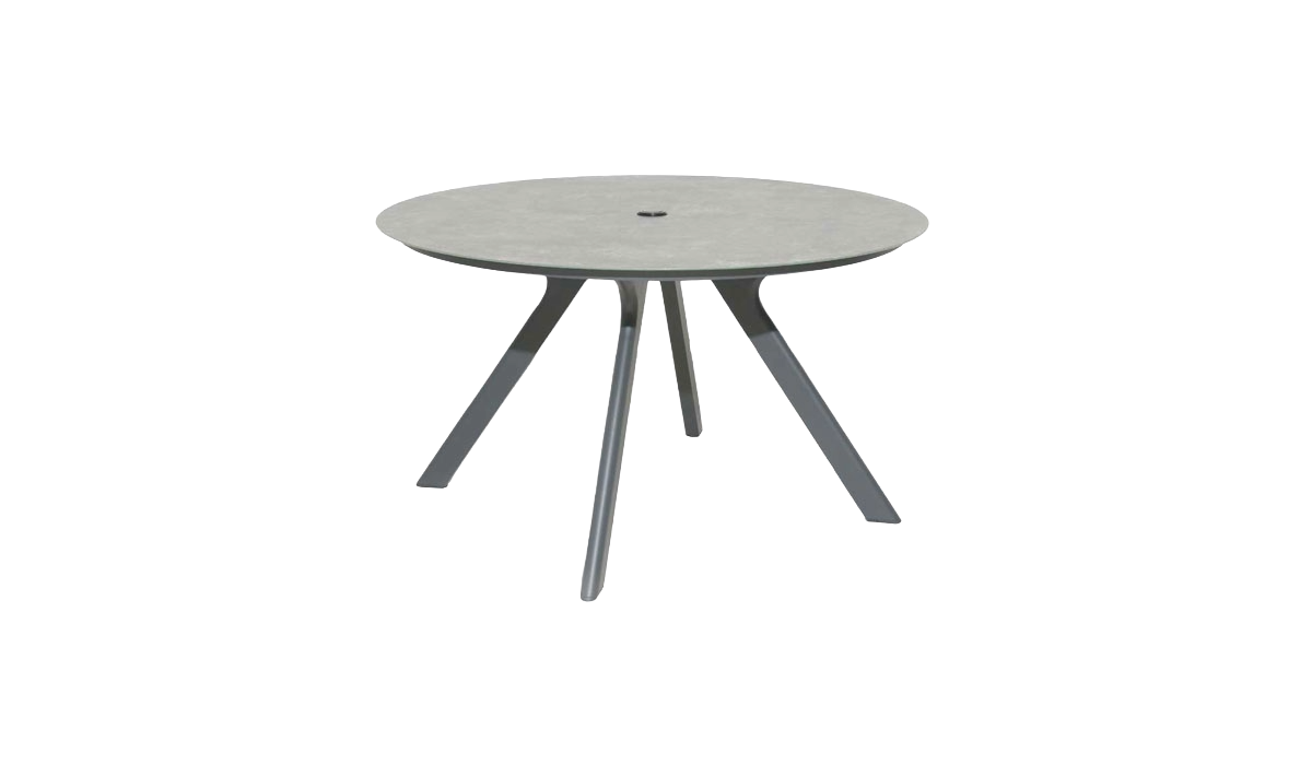 Round table with three legs on a white background