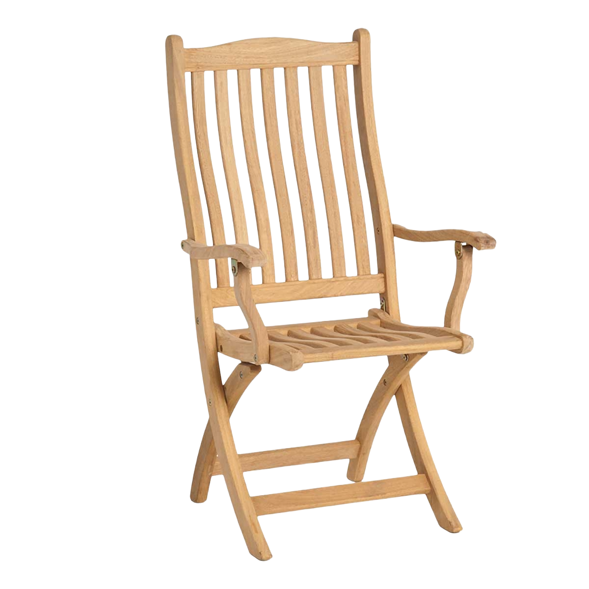 Wooden folding chair on a white background