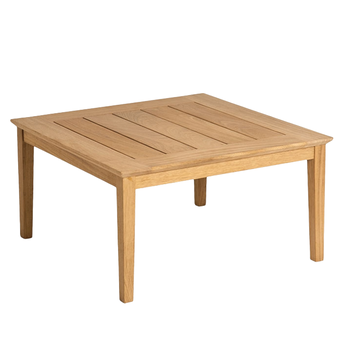 Wooden square table on a white background
