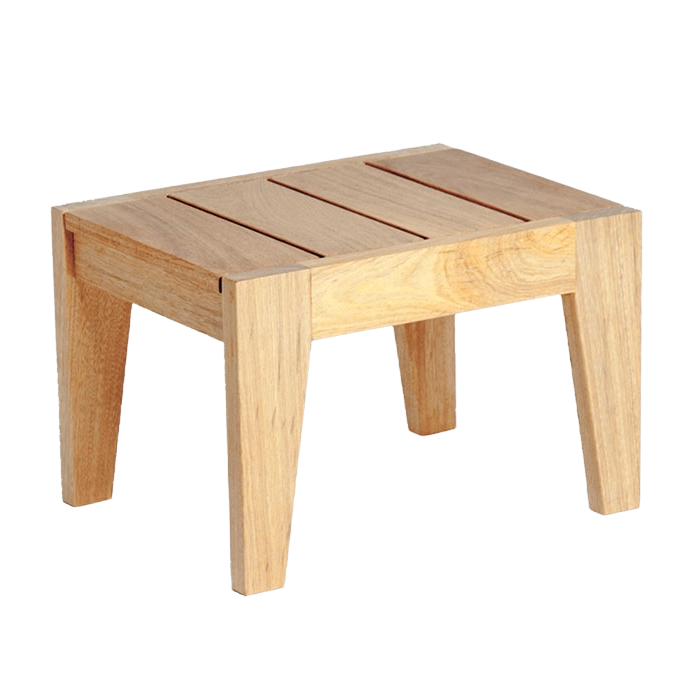 Wooden side table on a white background