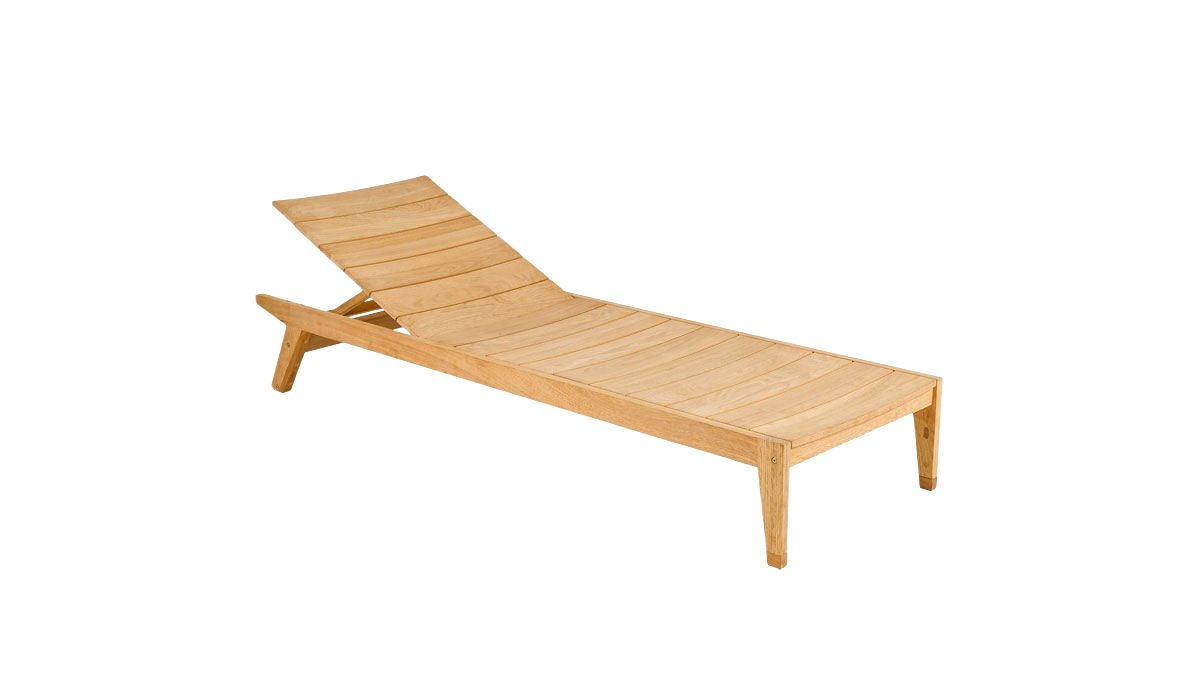 Wooden lounge chair on a white background