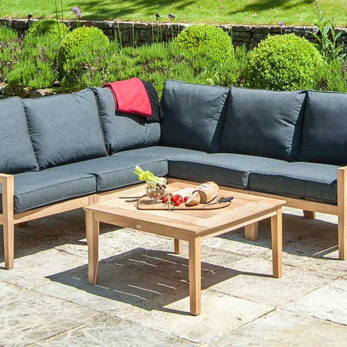 Alexander Rose Roble Tivoli Side Table 0.8m x 0.8m with sofa