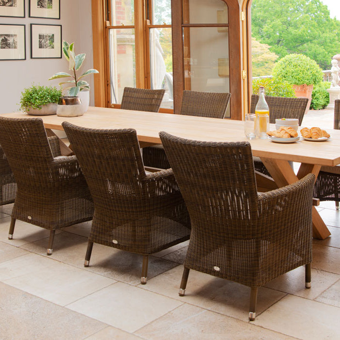 Alexander Rose Teak Plank Table 2.4m inside