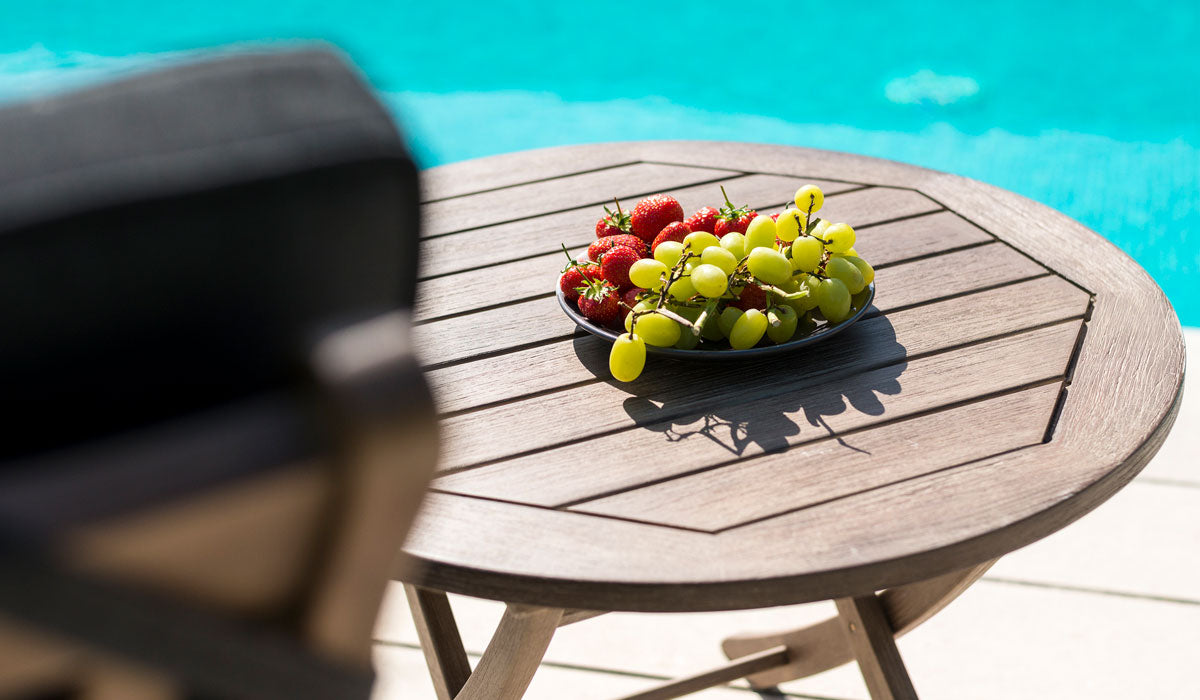 Sherwood Occasional Table Top Presented with a Bowl of Fruit