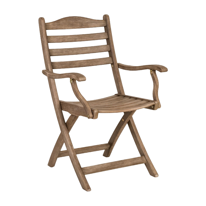 Wooden folding chair on a white background