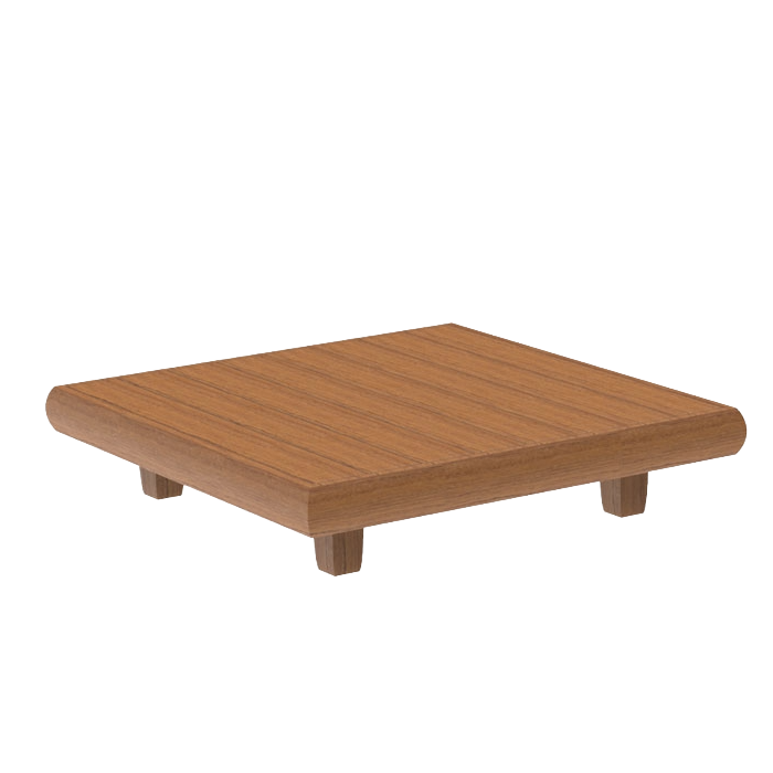 Wooden coffee table on a white background