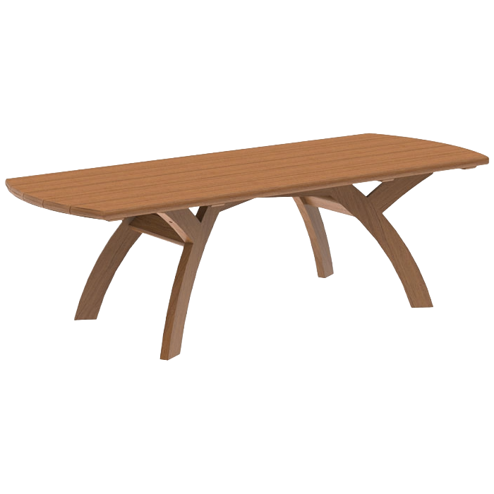 Wooden dining table on a white background