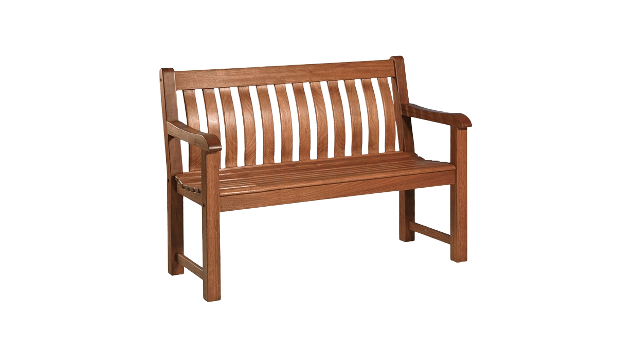 Wooden bench on a white background