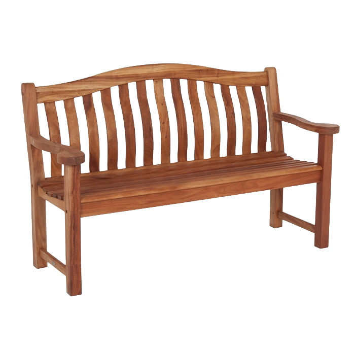 Wooden bench on a white background
