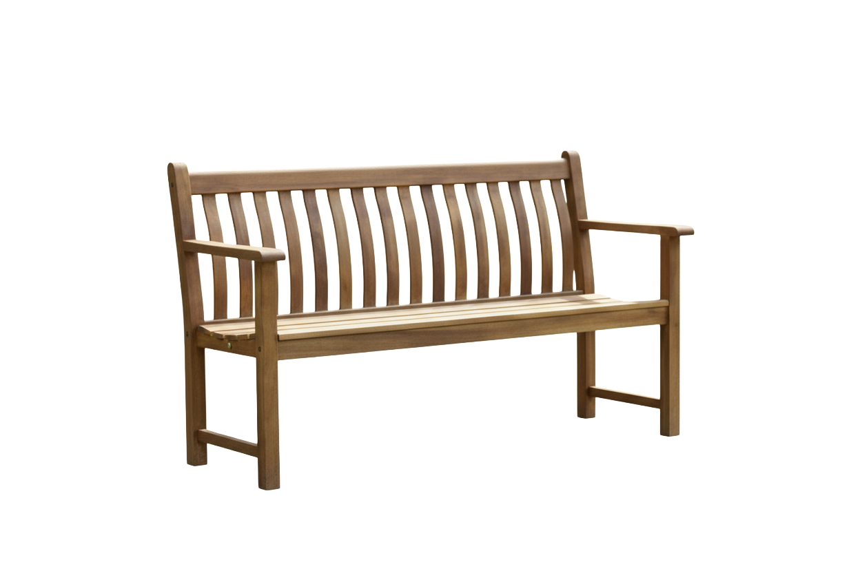 Wooden bench on a white background