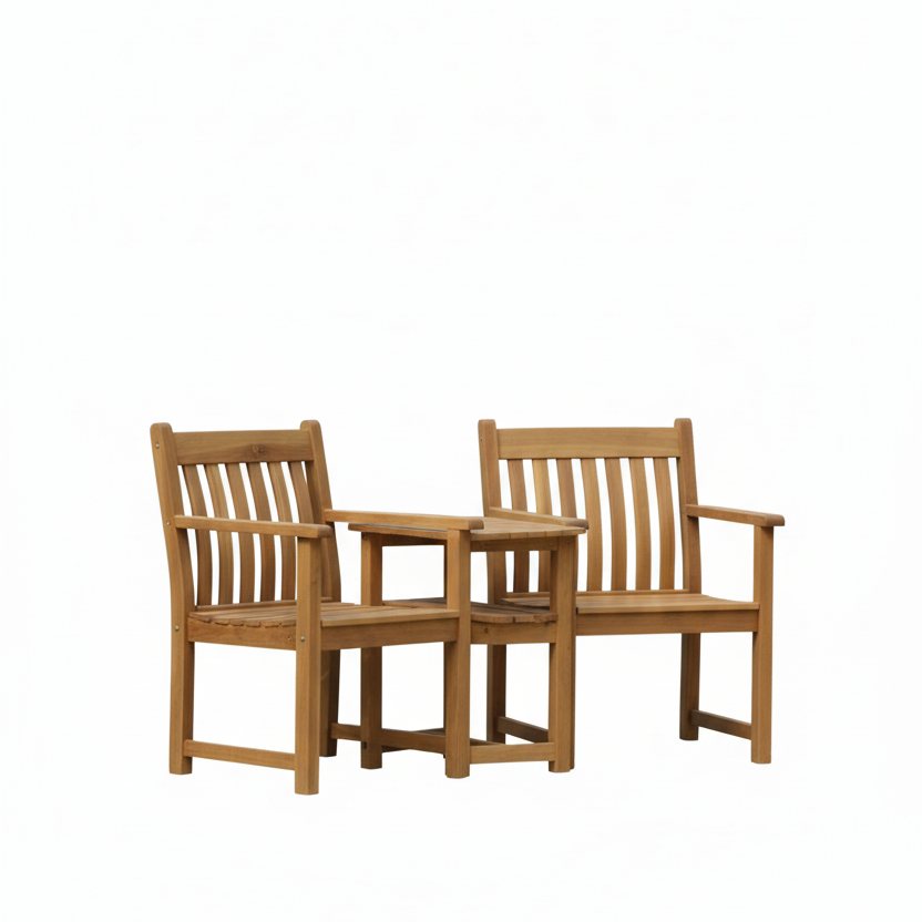 Alexander Rose companion set and table in wood
