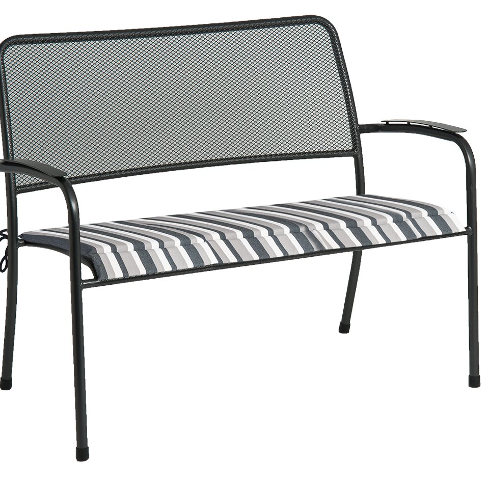 Portofino Bench Cushion Charcoal Stripe