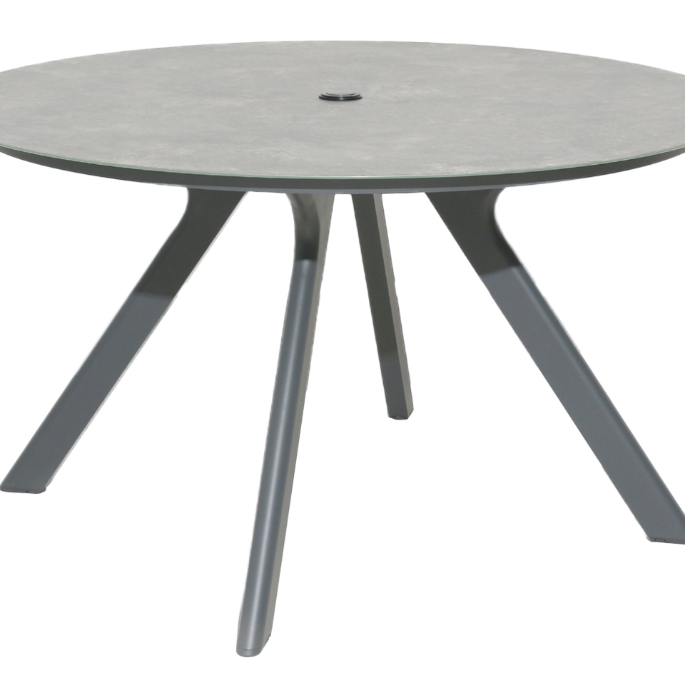 1 x Rimini Round Table W. Ceramic Glass 1.3m