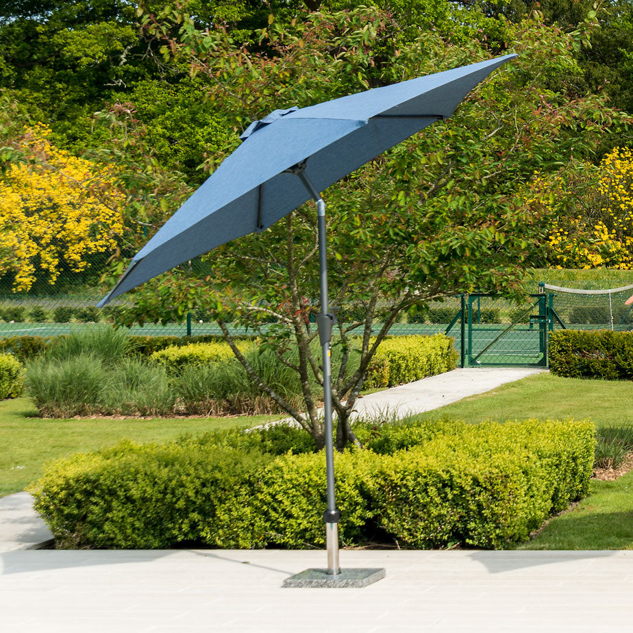Garden parasol in blue