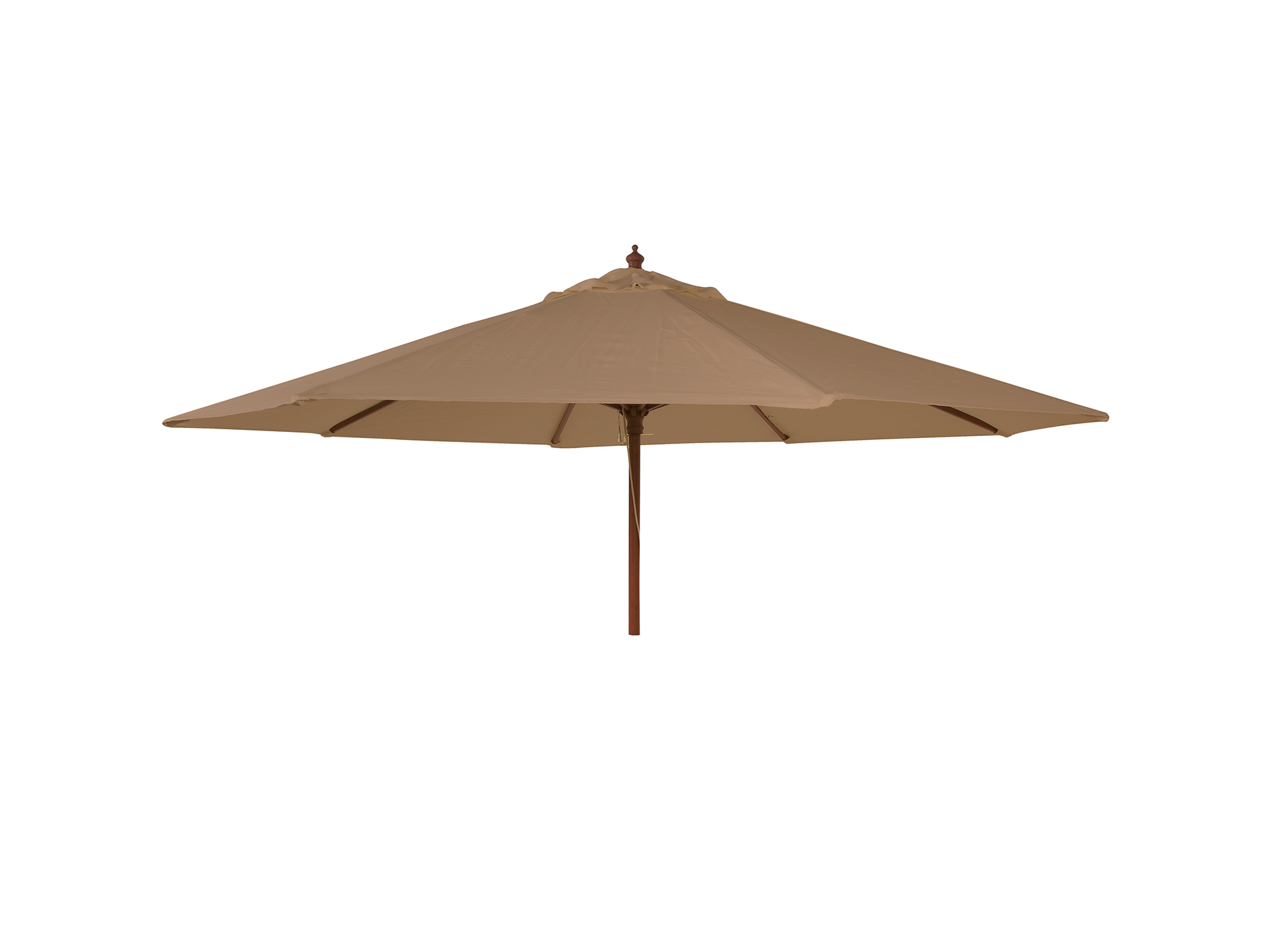 Round Eucalyptus Wood Parasol 2.7m with granite base taupe