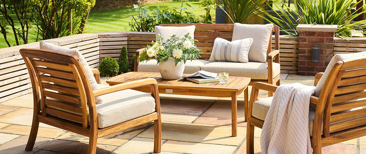 Cotswold lounge chairs and sofa designed by Alexander Rose x National Trust Collaboration