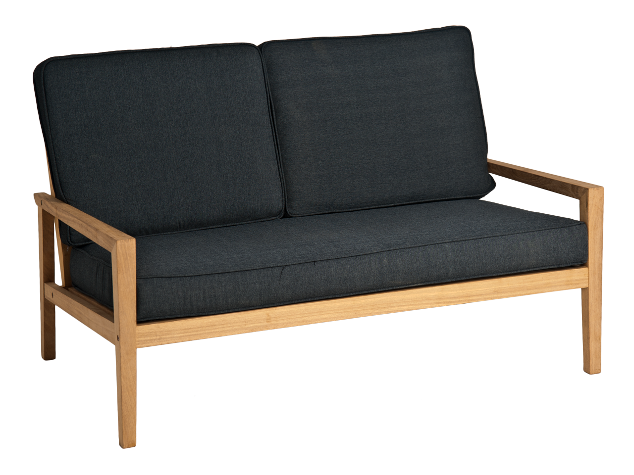 Roble 2-seater sofa with black cushions