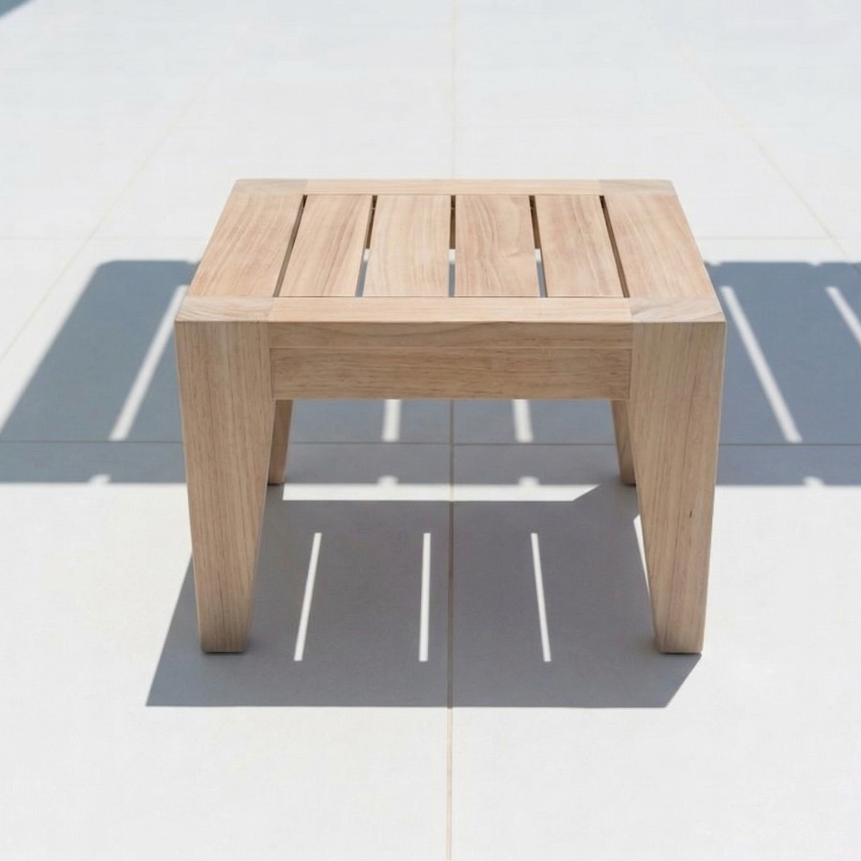 Square roble sunbed side table by Alexander Rose