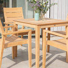 Square wooden patio table and chairs