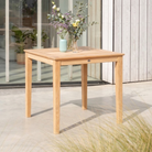 square table in roble on a patio