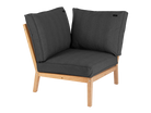 Tivoli corner module with dark grey cushions and hardwood frame