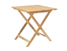 Wooden folding table on a white background