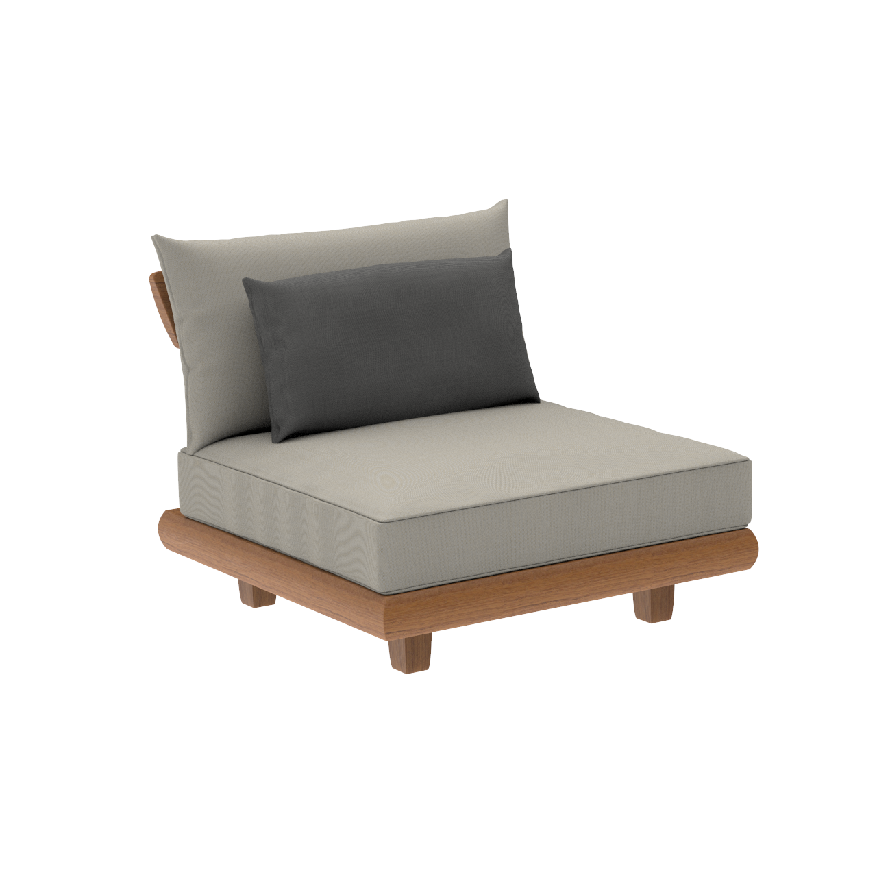 Sorrento middle module from sofa range on a teak base with cushions