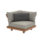 Sorrento corner module of outdoor sofa set on a teak frame with cushions