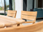 Sorrento teak dining armchairs in detail