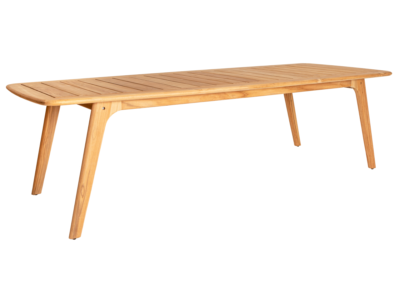 Wooden dining table on a white background