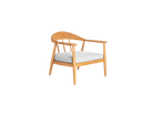 Stylish teak garden lounge chair with arms and curved back, 