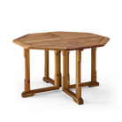 Wooden octagonal table on a white background