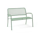 Green metal bench on a transparent background