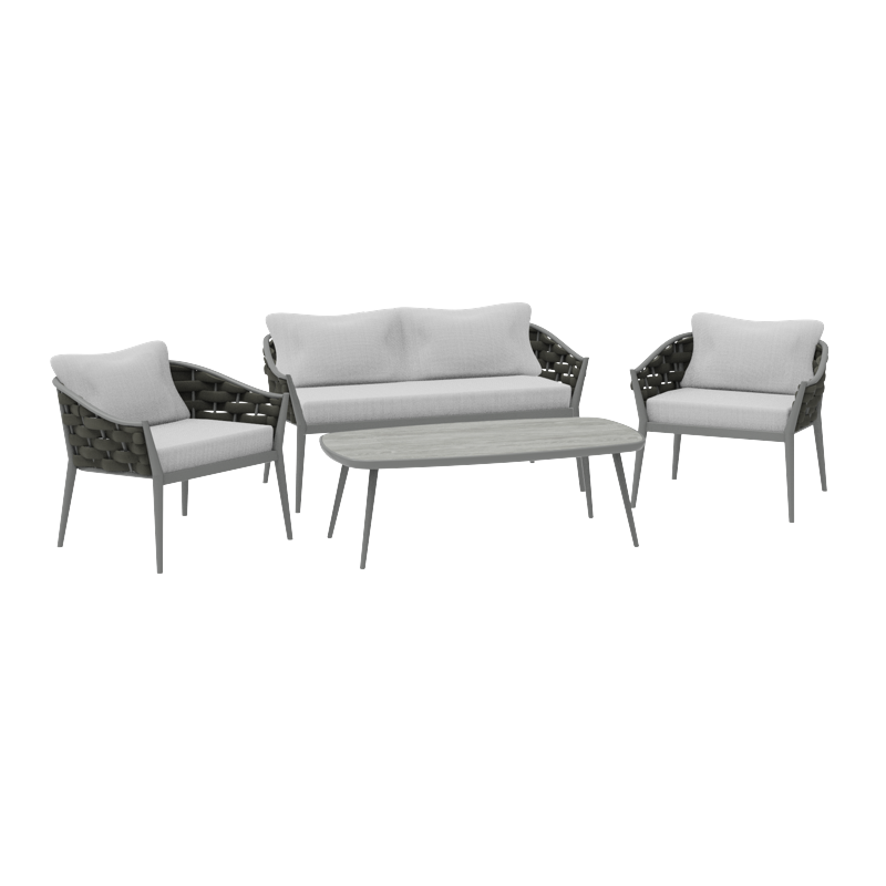 Torino Outdoor Lounge Set Includes two Lounge Chairs, Sofa and Coffee Tabel