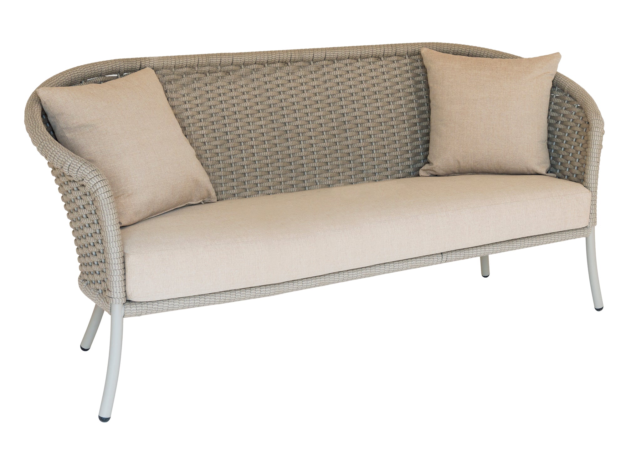 3-seat Cordial Garden Sofa in a beige weave by Alexander Rose