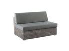 Monte Carlo Modular Set Garden Furniture Middle Module in rattan-style weave with grey cushion from Alexander Rose