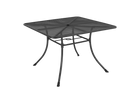 Black metal outdoor table on a white background