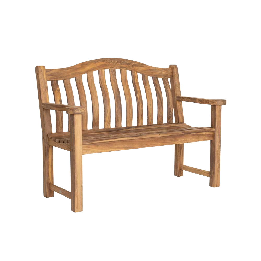 Wooden bench on a white background