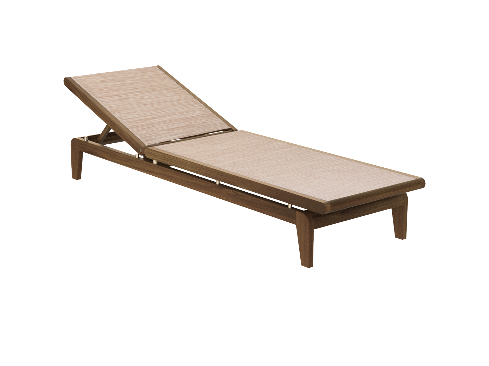 Wooden lounge chair on a white background