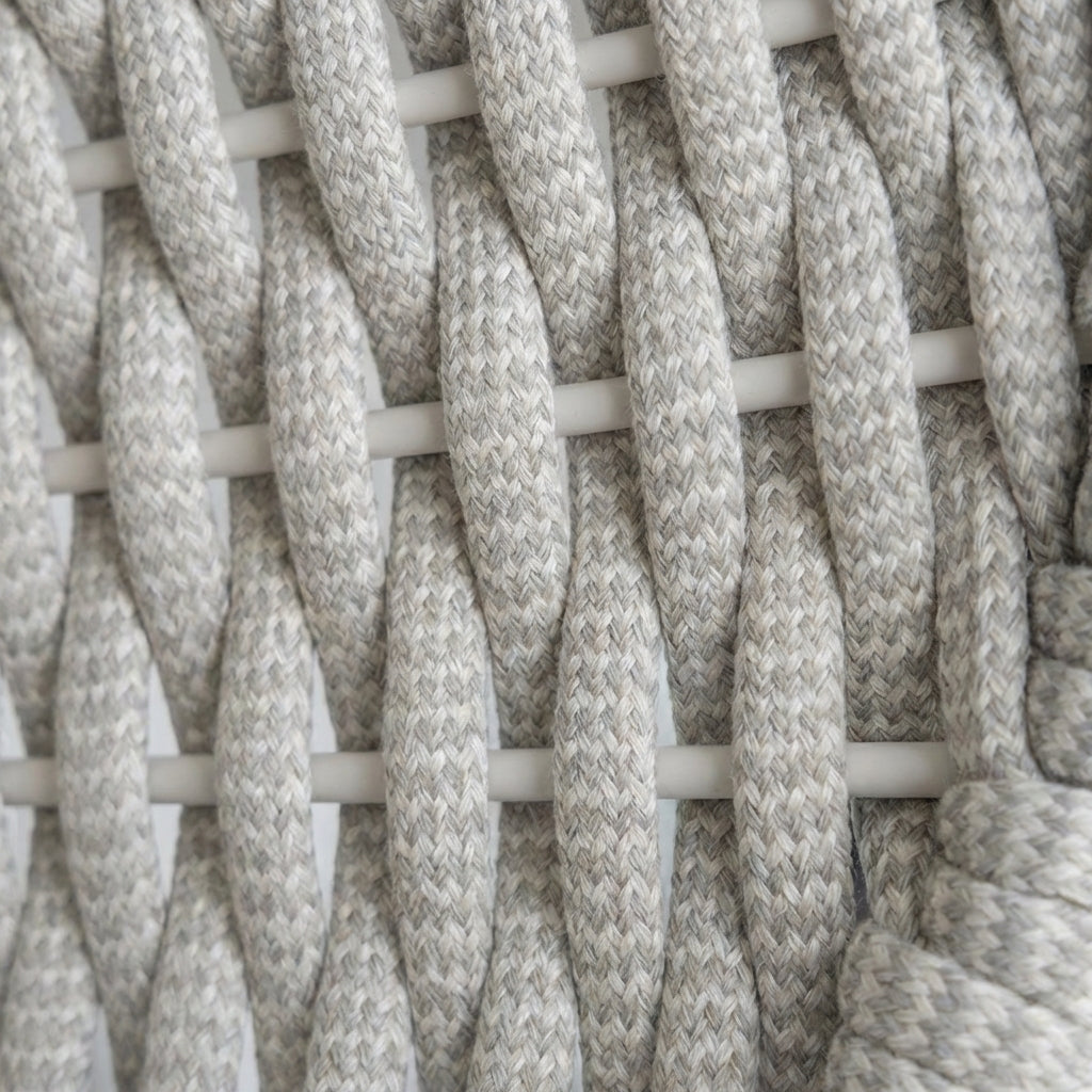 Close up of the Cordial rope weave in grey