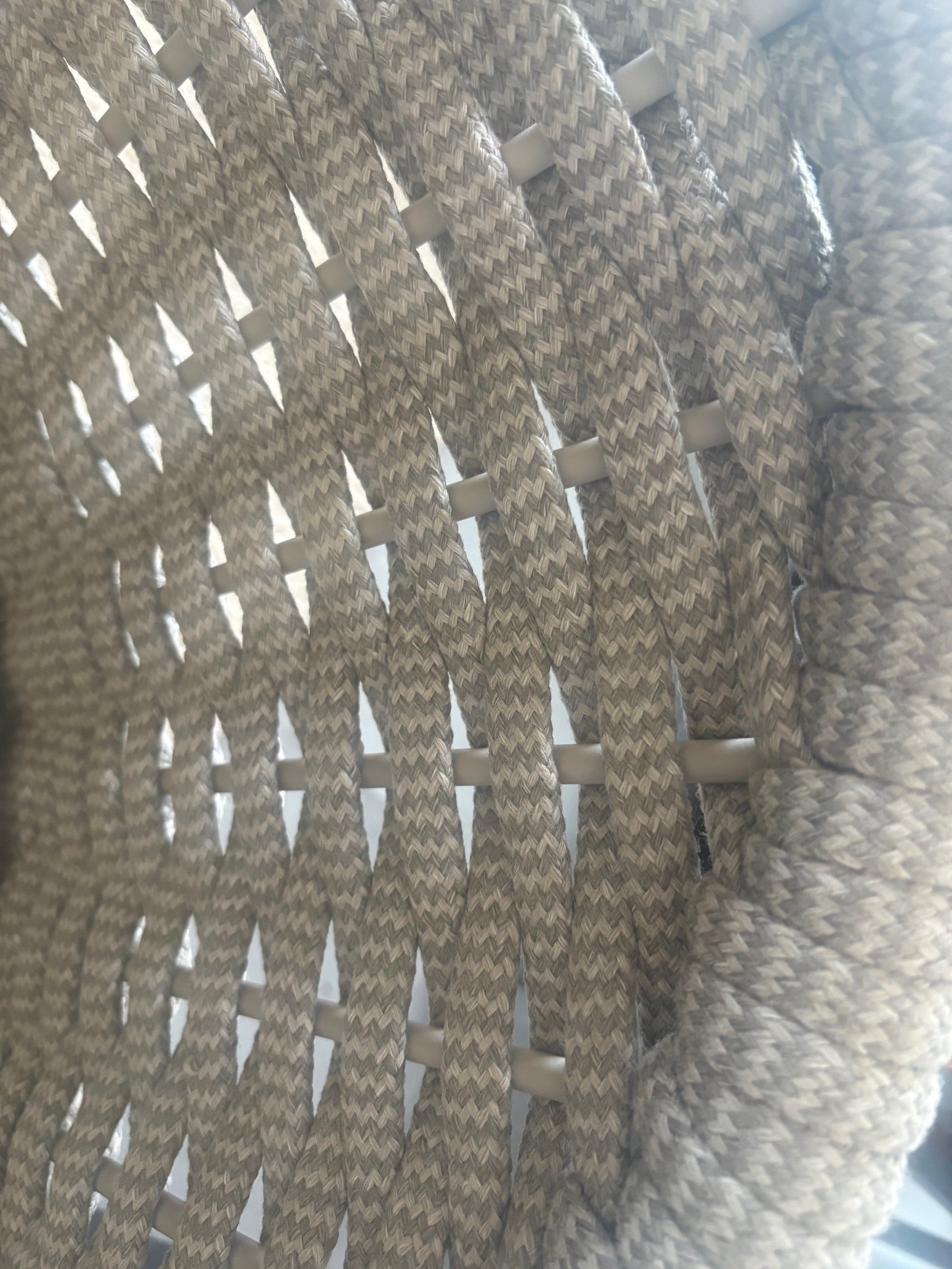 Close-up of a woven chair back from Alexander Rose cordial range 