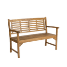 Wooden bench with slatted backrest 